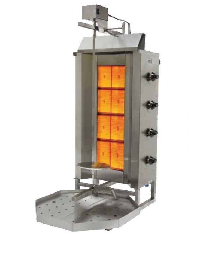 Ozti 4GD Natural Gas/Propane 4 Burner Shawarma Doner/Gyro Broiler